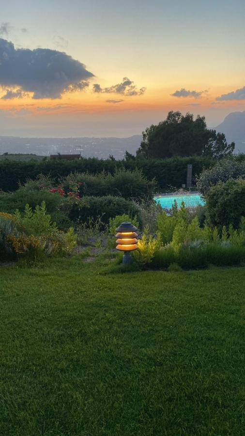 Villa Siciliana Con Piscina E Vista Panoramica Sul Mare Borgetto Exterior foto